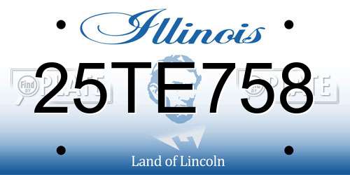 25TE758 Illinois License Plate