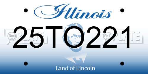 25TO221 Illinois License Plate