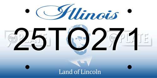 25TO271 Illinois License Plate