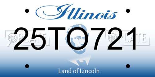 25TO721 Illinois License Plate