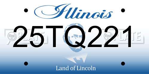 25TQ221 Illinois License Plate