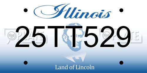 25TT529 Illinois License Plate