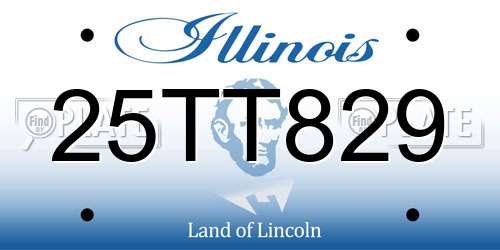 25TT829 Illinois License Plate
