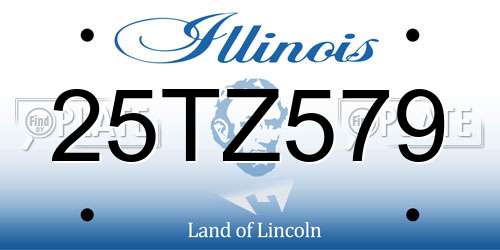 25TZ579 Illinois License Plate