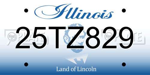 25TZ829 Illinois License Plate