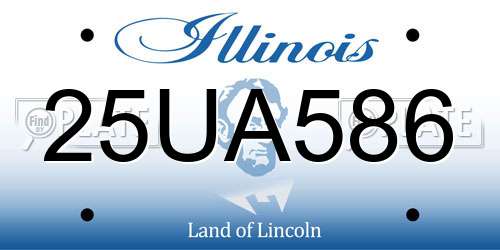 25UA586 Illinois License Plate