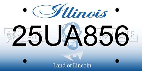 25UA856 Illinois License Plate
