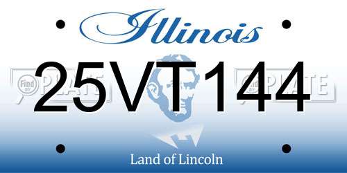 25VT144 Illinois License Plate