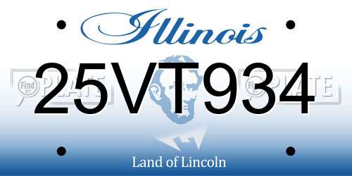 25VT934 Illinois License Plate