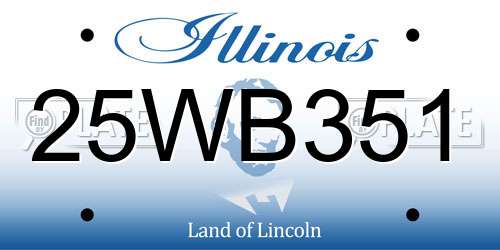 25WB351 Illinois License Plate
