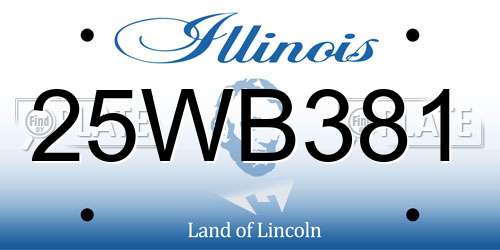 25WB381 Illinois License Plate
