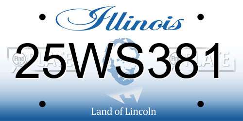 25WS381 Illinois License Plate