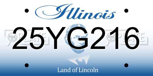 25YG216 Illinois License Plate