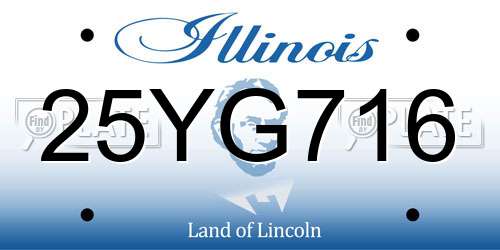 25YG716 Illinois License Plate