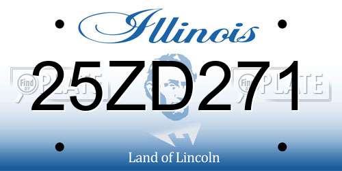 25ZD271 Illinois License Plate
