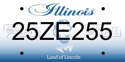 25ZE255 Illinois License Plate