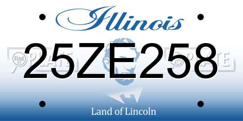 25ZE258 Illinois License Plate