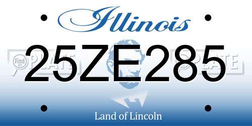 25ZE285 Illinois License Plate