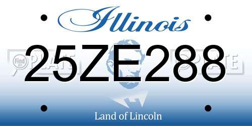 25ZE288 Illinois License Plate