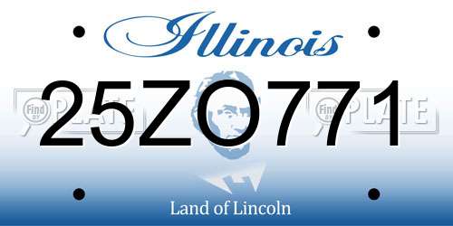 25ZO771 Illinois License Plate