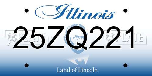 25ZQ221 Illinois License Plate