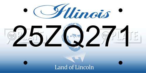 25ZQ271 Illinois License Plate