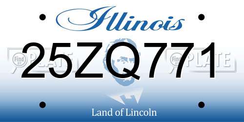25ZQ771 Illinois License Plate