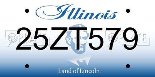 25ZT579 Illinois License Plate