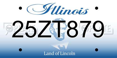 25ZT879 Illinois License Plate