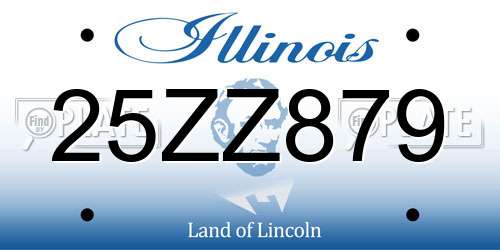 25ZZ879 Illinois License Plate