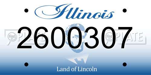 2600307 Illinois License Plate