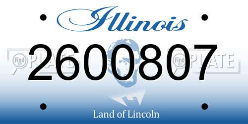 2600807 Illinois License Plate
