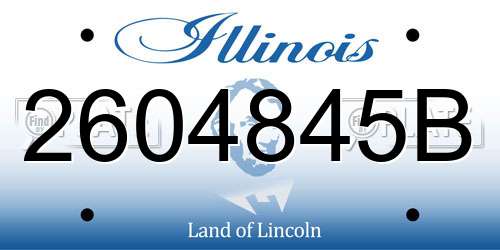 2604845B Illinois License Plate