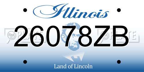 26078ZB Illinois License Plate