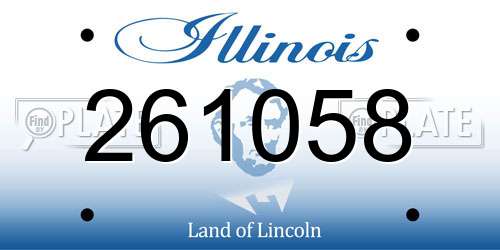 261058 Illinois License Plate