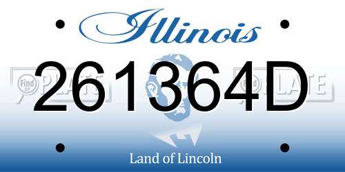 261364D Illinois License Plate