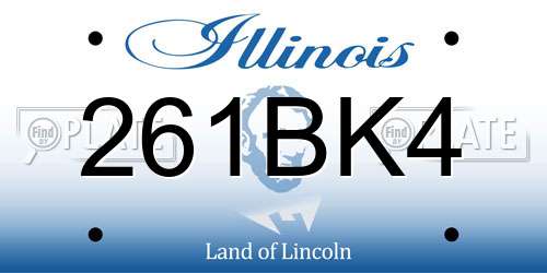 261BK4 Illinois License Plate
