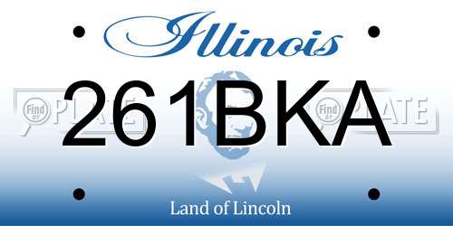 261BKA Illinois License Plate