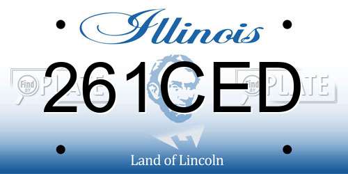 261CED Illinois License Plate