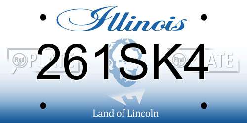261SK4 Illinois License Plate