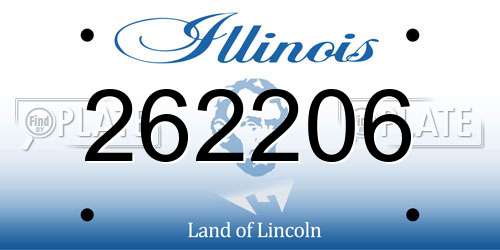 262206 Illinois License Plate
