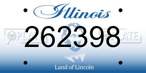 262398 Illinois License Plate