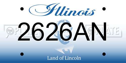 2626AN Illinois License Plate