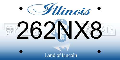 262NX8 Illinois License Plate
