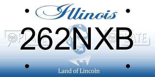262NXB Illinois License Plate