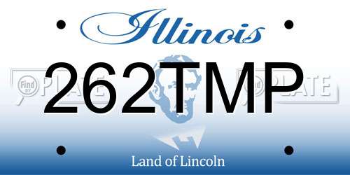 262TMP Illinois License Plate