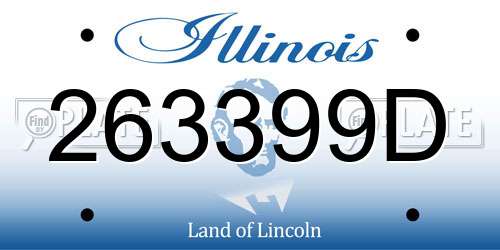 263399D Illinois License Plate