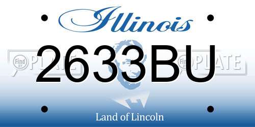 2633BU Illinois License Plate