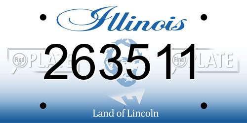 263511 Illinois License Plate