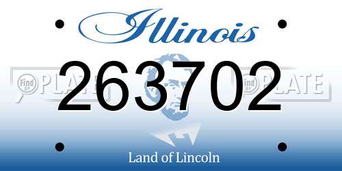 263702 Illinois License Plate